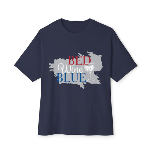 Bed Wine & Blue Graphic Tee