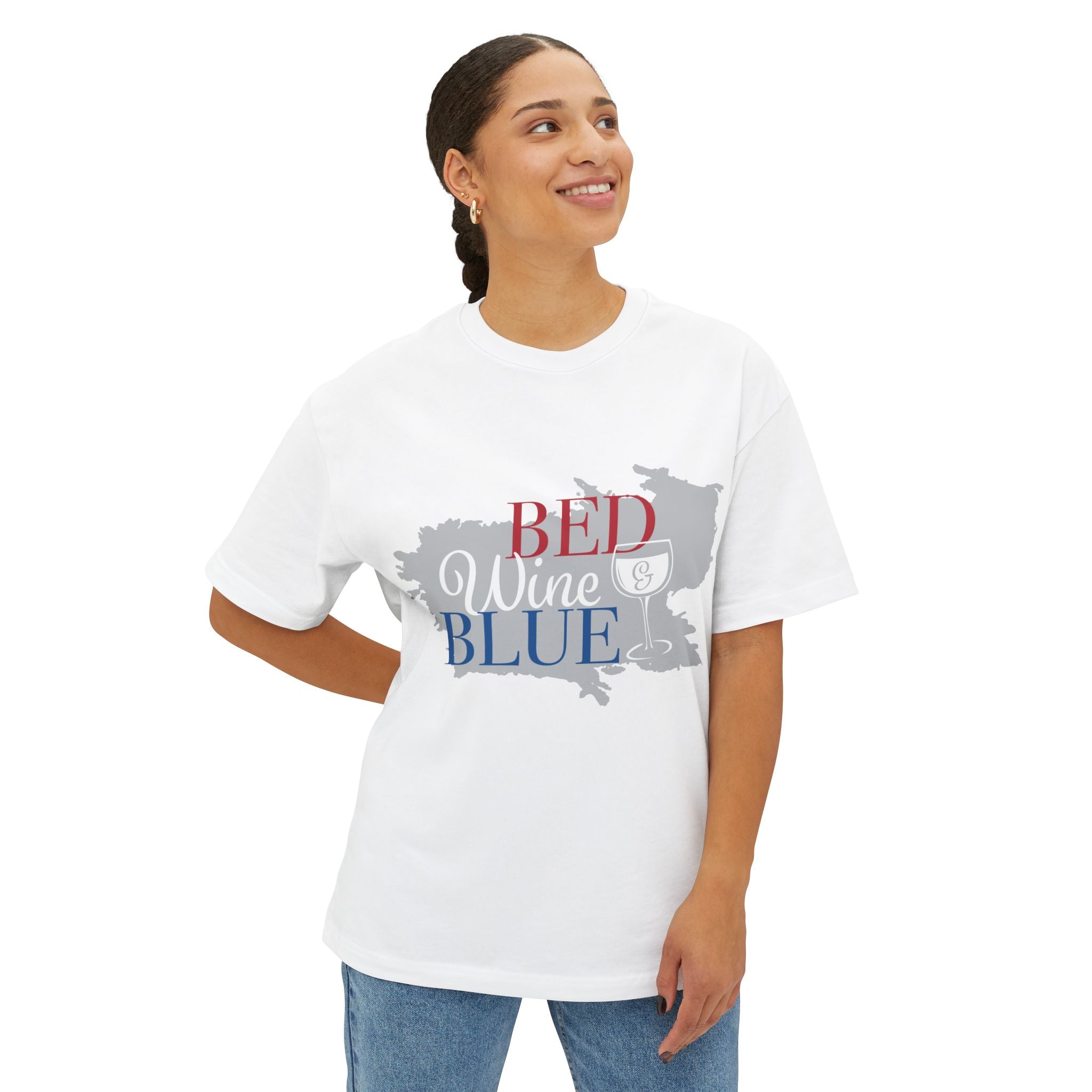 Bed Wine & Blue Graphic Tee